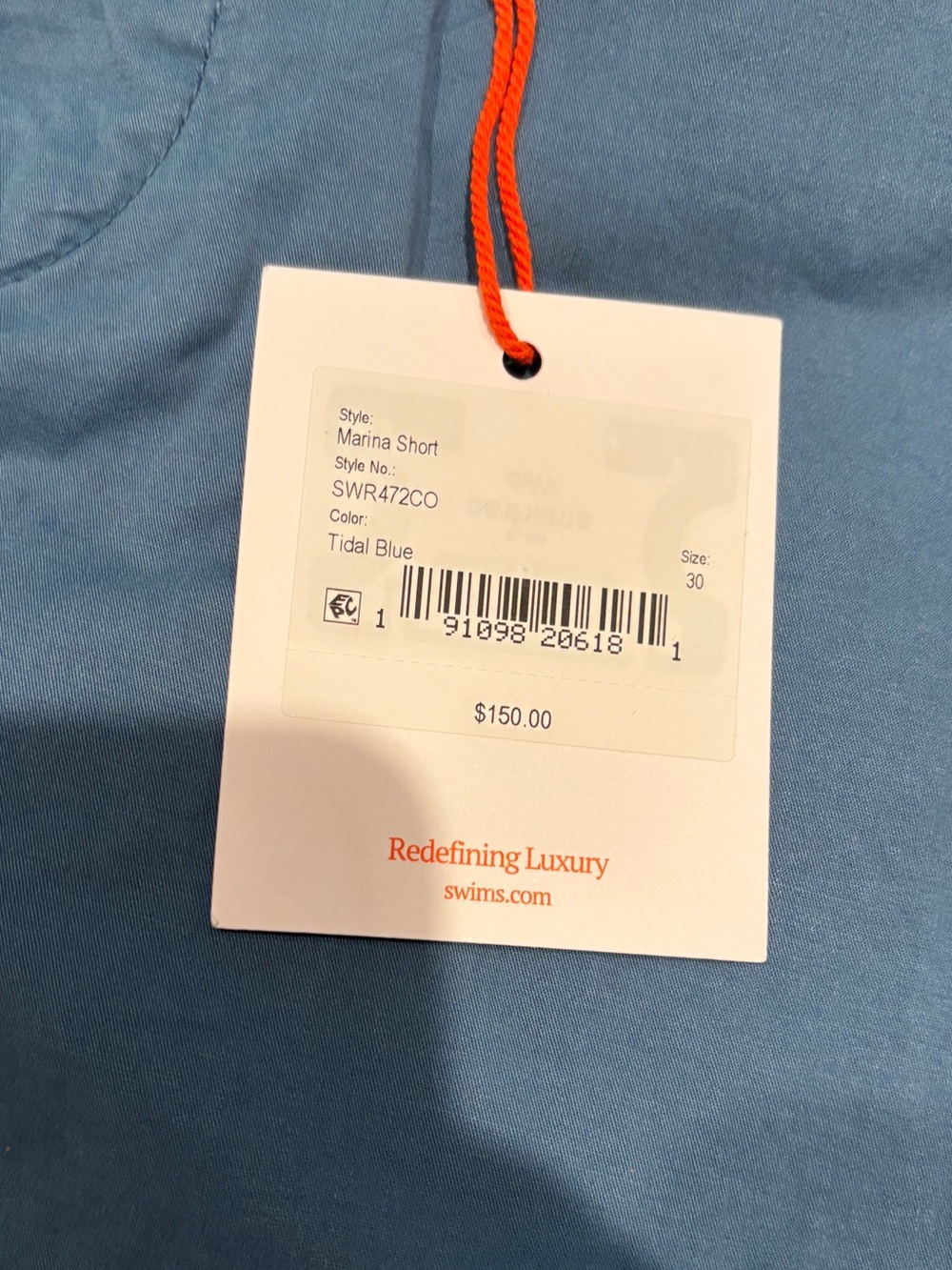 NWT Swims marina shorts blue men’s 30